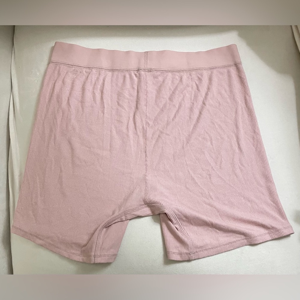 SKIMS NWT Soft Lounge Morganite Pink Ribbed Boxer Shorts Size XL - Picture 5 of 6